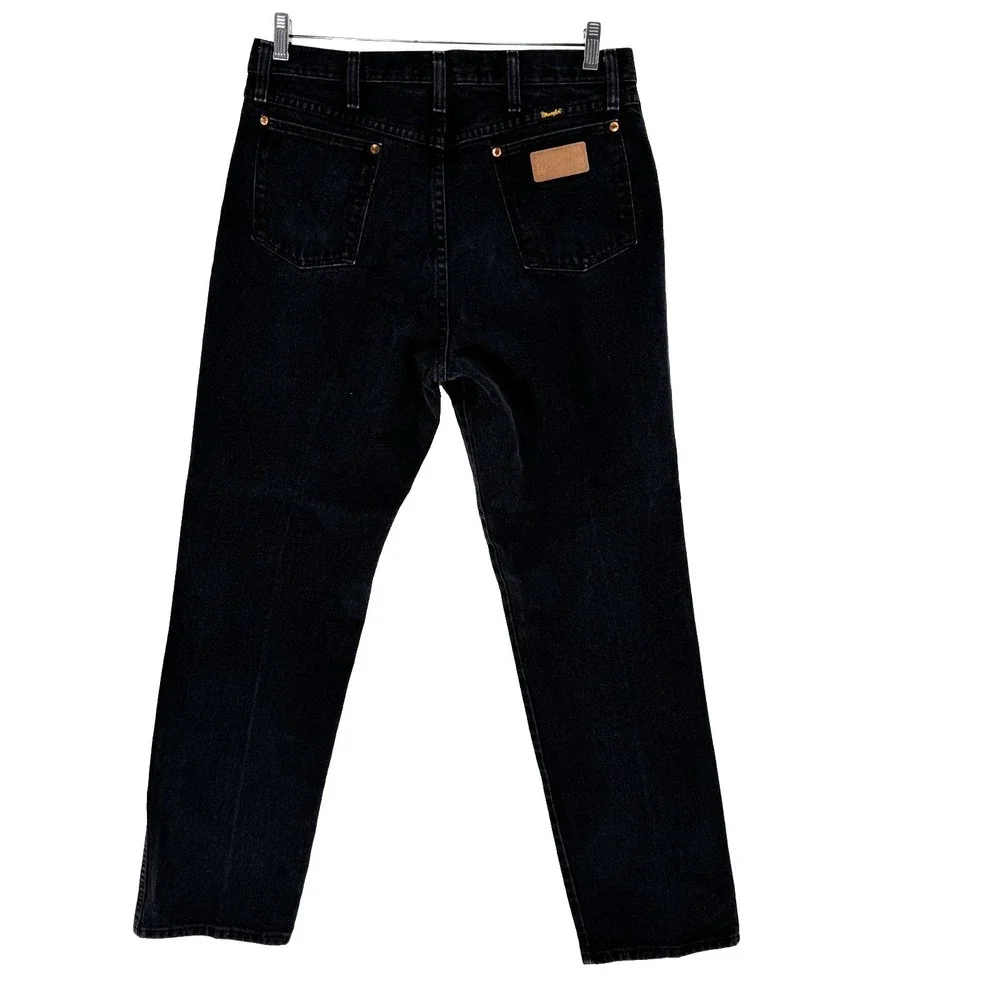 Y2K Wrangler Cowboy Cut Original Fit Jeans Men's 34X34 Black Western‎ USA Rodeo